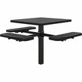 Global Industrial 46in Square Picnic Table, In Ground Mount, ADA Compliant, Black 695295BK